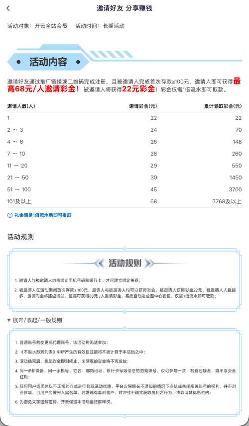 开云体育APP邀请好友活动
